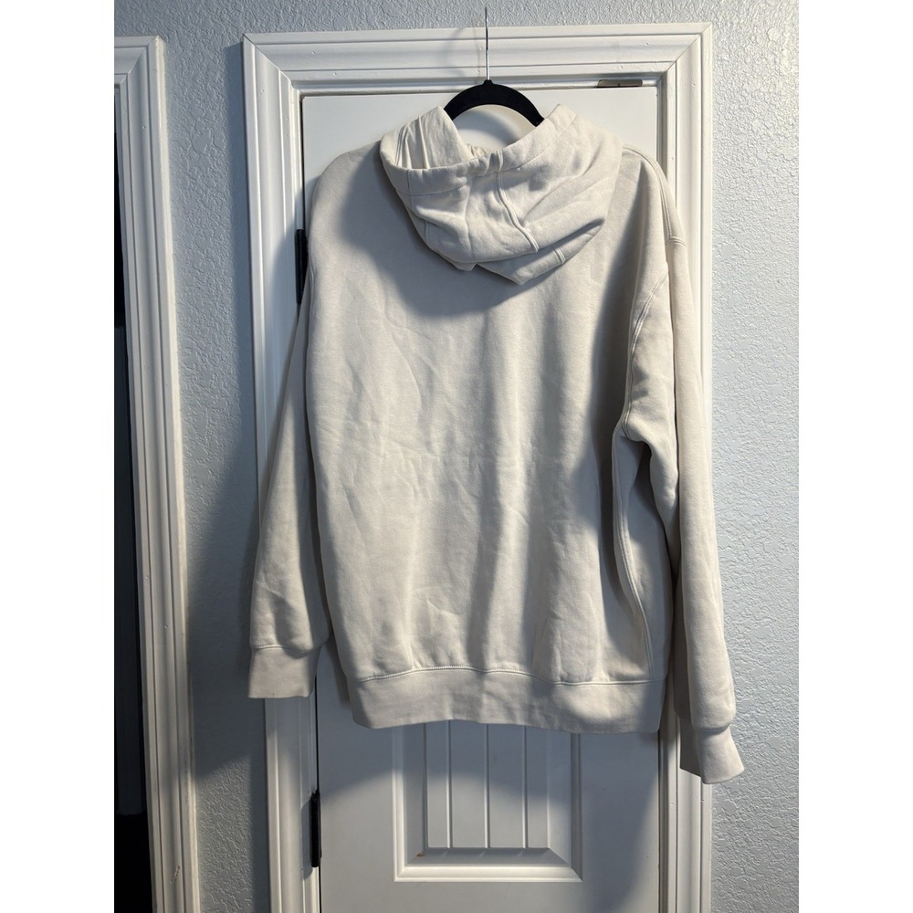 Nike Hoodie Mens Large Oatmeal Light Bone Sportswear Club Fleece Pullover Logo - Picture 5 of 7